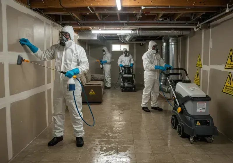 Basement Moisture Removal and Structural Drying process in Teague, TX